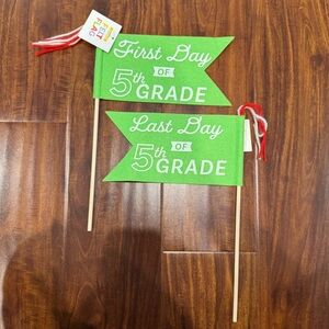 Target Bullseye Felt Flag “First Day of 5th Grade” “Last Day of 5th Grade”